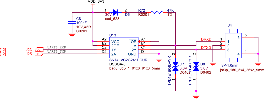 Serial debug port