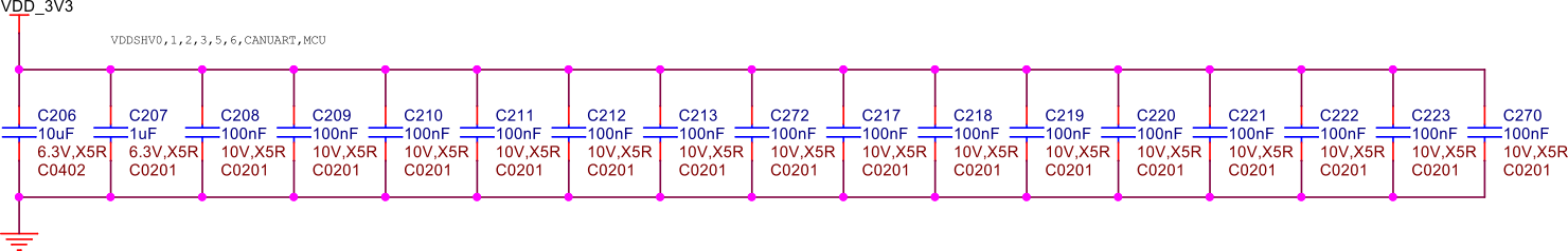 VDD 3.3V capacitors