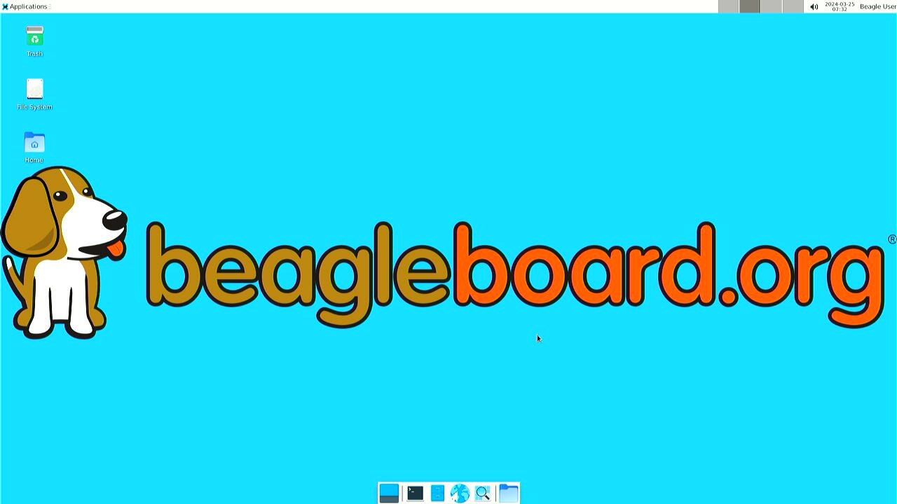 BeagleY-AI XFCE home screen
